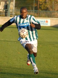 Stanley Ibe z Nigérie, jedna z hvězd týmu Bohemians Praha.